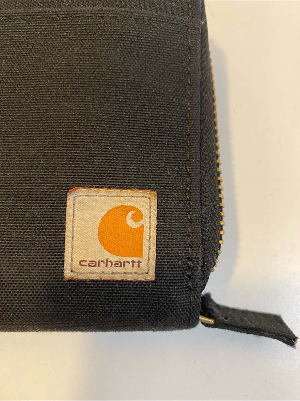 Carhartt Nylon Duck Lay Flay Black Zip Phone Wallet Case with Logo Patch - Picture 2 of 7